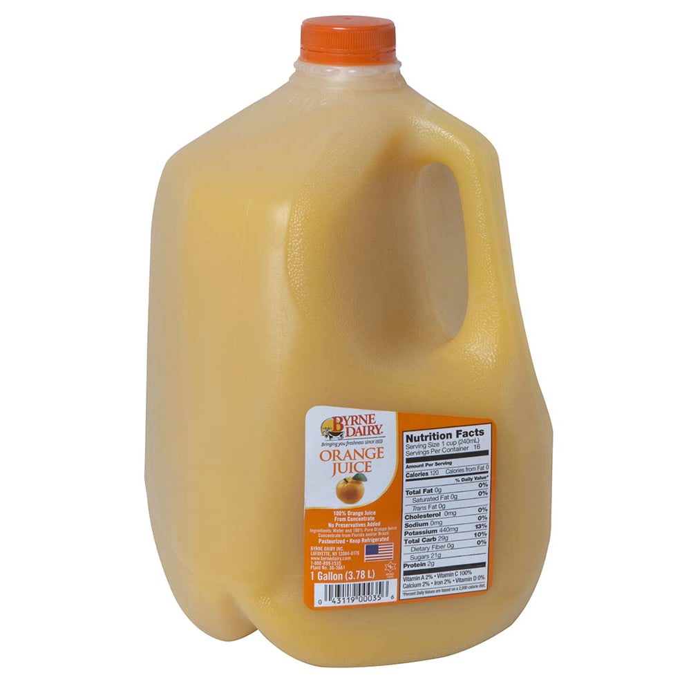 Byrne Dairy Orange Juice, 1 Gallon