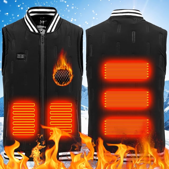 TIMIFIS Men's Lightweight Heated Vest With Battery Pack Heated Jacket Intelligent Five-zone Dual-control Heating Outdoor Warm Carbon Fiber Heating Vest