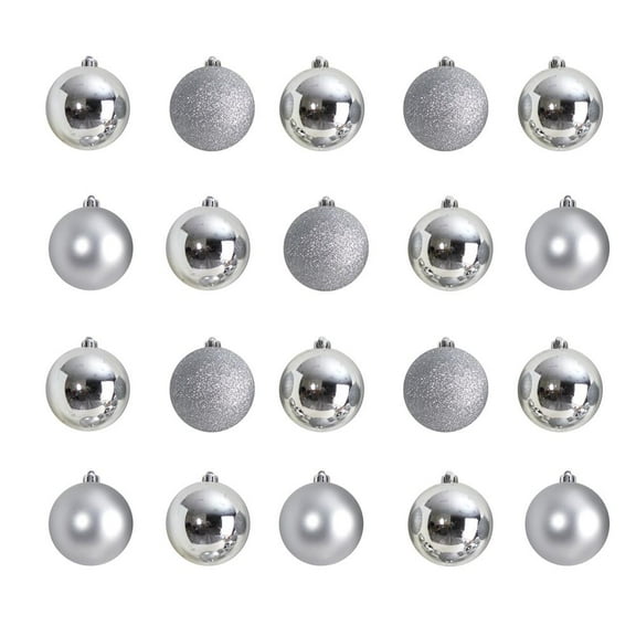 Nearly Natural Holiday Christmas 20 Count 3in. Shatterproof Ornament Set