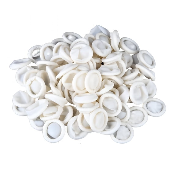 XIRQI 100 Pcs Non-Slip Finger Cots Finger Cover Rubber Gloves Fingertips Gloves Anti-Static Latex Finger Cot Fingertip Protective Glove White Finger Covers