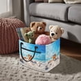 thumbnail image 3 of HELLHERO Starfish Soft Quilted Laundry Basket for Bathroom Dorm, Polyester Room Decor Quilted Storage Basket with Waterproof, 3 of 6