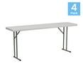 thumbnail image 3 of Flash Furniture Elon 4 Pack 6-Foot Granite White Plastic Folding Training Table, 3 of 7