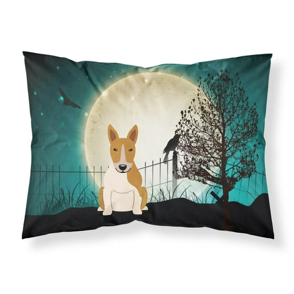 Halloween Scary Bull Terrier Red White Fabric Standard Pillowcase