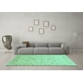 thumbnail image 3 of Ahgly Company Indoor Square Abstract Turquoise Blue Modern Area Rugs, 3' Square, 3 of 4