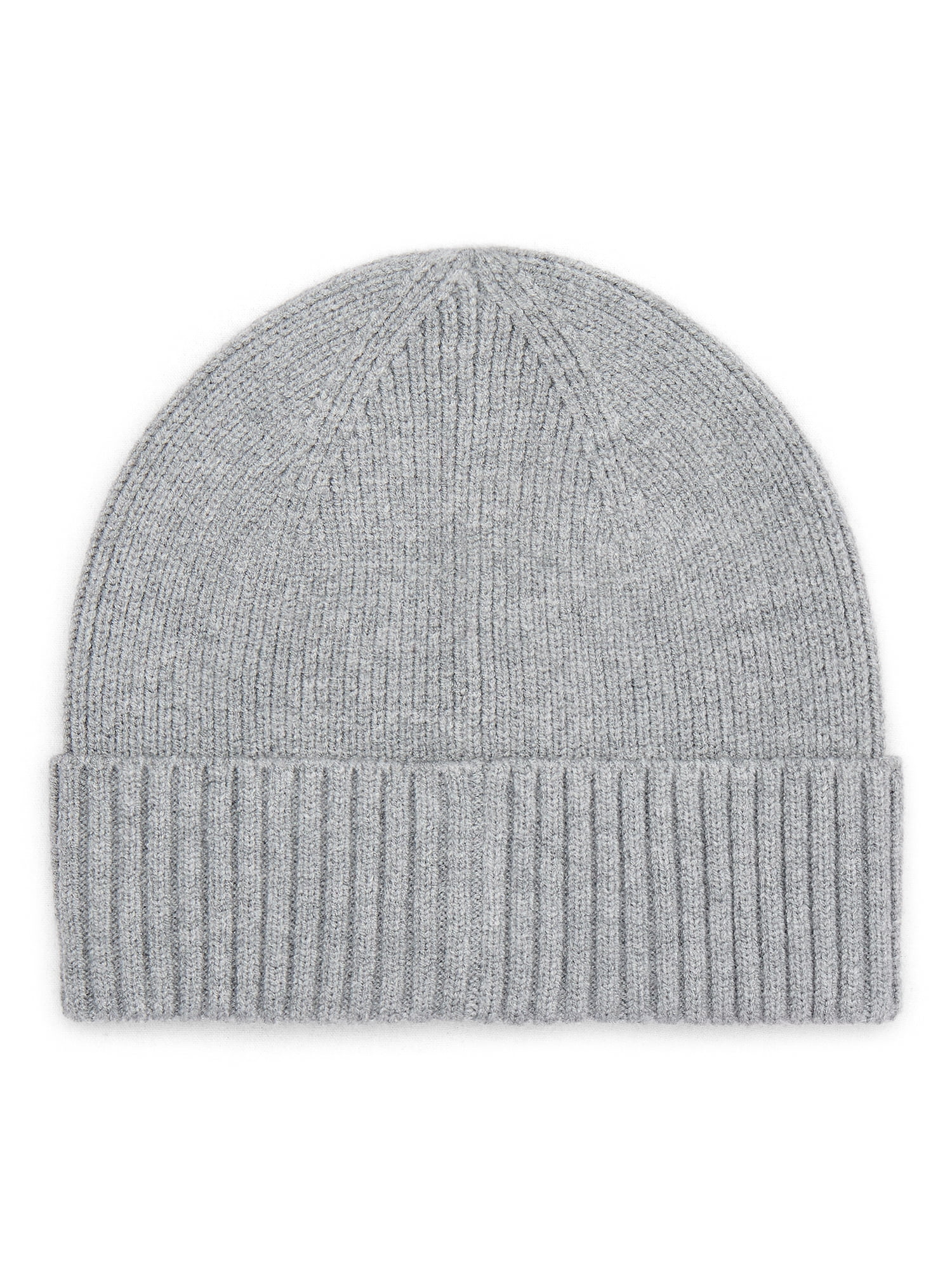 Time and Tru Women's Ribbed Beanie, Medium Grey Heather
