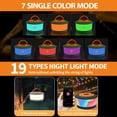 thumbnail image 4 of TOHETO 3-in-1 Camping String Lights, with 19 Modes (Music Sync & RGB), Retractable 32.8ft 2200mAh Rechargeable IPX4 Waterproof Outdoor Lantern, Hanging Light for Tent, Yard, Hiking, Party, 4 of 13