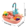 thumbnail image 3 of Oioii Children's Simulation Calf Dishwasher Toy Set with Water Outlet Sink Basin Sturdy Plastic Material for Imaginative Kitchen Role Play and Life Skill Learning,Pink, 3 of 9