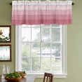 thumbnail image 4 of Pink Ombre Valances for Windows, Decorative Rod Pocket Window Valance Curtains, Farmhouse Vintage Wooden Striped Short Curtain Drapes for Kitchen/Bathroom/Living Room, 2 Panels, 60" W x 18" L, 4 of 8