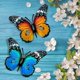 thumbnail image 2 of Grandes decoraciones de jardín con mariposas, arte de pared, escultura de mariposa de metal, adornos colgantes para exteriores, jardines, patios, cobertizos, paredes, vallas, decoración (2, 2 of 5