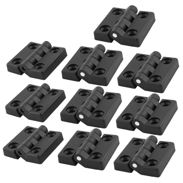 Bisagras de Puerta de Plástico, 50mm X 47mm Bisagras de Armario Plegable con Rodamiento de Bolas, Negro, 10 pcs