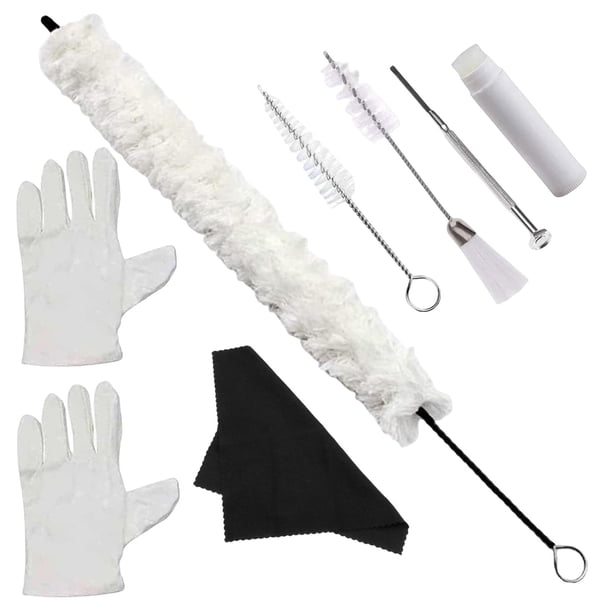 Kits de atención de limpieza de saxofón portátiles, cepillo de boquilla, con paño de limpieza, destornillador, guantes para accesorios de saxofón de Gloria Cepillo de limpieza para saxofón