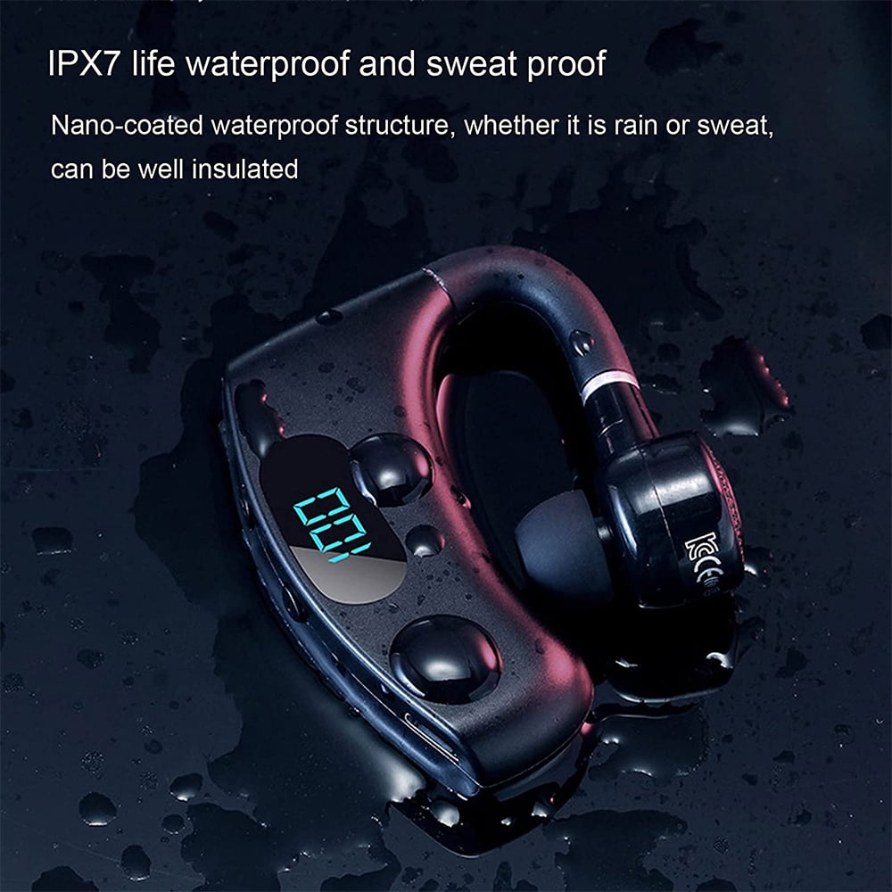 Bluetooth Headset, Wireless Earpiece V5.2 Ultralight Hands Free Business Earphone with Mic for Business/Office/Driving (Without Charging Case)