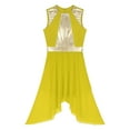 thumbnail image 3 of Kaerm Women Color Block Petchwork Sleeveless Irregular Hem Dress Lyrical Dance Performance Dress Yellow L, 3 of 6