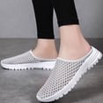 thumbnail image 2 of Domuza Womens Backless Sneakers Mesh Slip-on Mule Shoes Breathable Slippers Casual Shoes one Foot Lazy Gray 9（EU-42）, 2 of 7