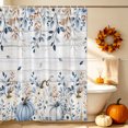 thumbnail image 5 of Thanksgiving Fall Shower Curtains for Bathroom, Pumpkins Blue Eucalyptus Leaves Wooden Waterproof Fabric Shower Curtain, Decorative Bathroom Curtain for Bathtub, 36"x72", No Hooks Included, 5 of 9
