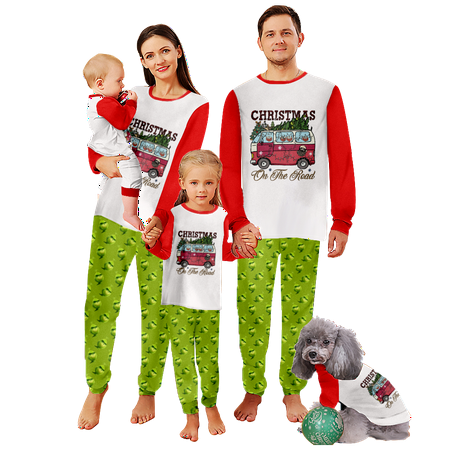 

Matching Family Christmas Pajamas Sleepwear Set Christmas Buffalo Plaid Stripe Printed Baby-Kids-Adult-Pet Size 2 Pieces Top and Pants Bodysuits Unisex Pajamas Sets