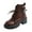 Brown, variant on Lovzfmll Ankle Boots for Women, Patent Leather Military Boots Chunky Chunky, Lace Up Buckle Low Heel Round Toe Casual Fall Motorcycle Black Boots