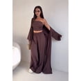 thumbnail image 4 of EASYBRAUS Women 3 Piece Summer Suit Set Long Blazer Cardigan Wide Leg Pants Casual Outfit 2025 S-XL, 4 of 6