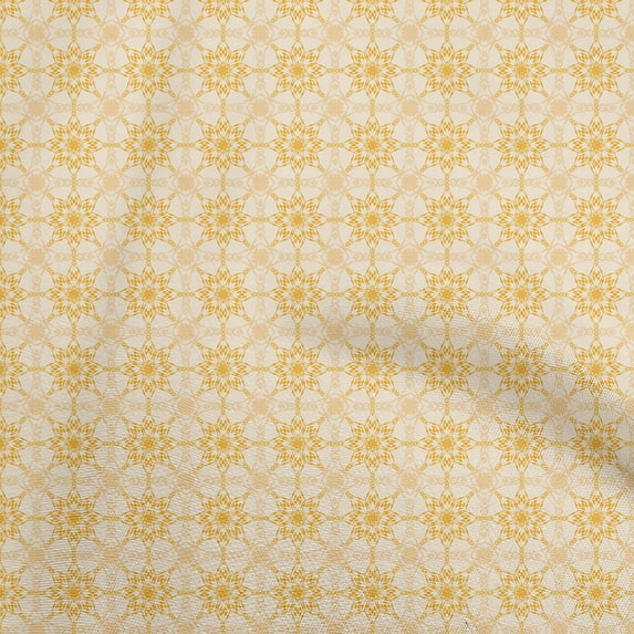 oneOone Cotton Poplin Light Yellow Fabric Asian Ikat Dress Material Fabric Print Fabric By The Yard 56 Inch Wide