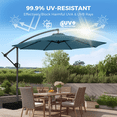 thumbnail image 6 of 10ft Offset Hanging Market Patio Umbrella with Easy Tilt Adjustment,Polyester Shade,8 Ribs for Backyard,Poolside,Lawn and Garden,Blue, 6 of 7