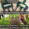 thumbnail image 2 of Landzie Hollow and Spike Tine Lawn Aerator Set - Includes 1 Aerator + Set of 3 Hollow Tines and 3 Spike Tines - 42 inch Manual Stainless Steel Gardening Hand Tool - Grass Aerator Lawn Tool, 2 of 5