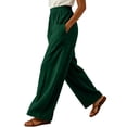 thumbnail image 5 of IYYVV Womens Balloon Pants Wide Leg Barrel Pants Baggy Trousers Elastic Waist Casual Lounge Travel Pants with Pockets Green M, 5 of 6