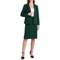thumbnail image 2 of Conjunto de falda de 2 piezas INSPIRE CHIC para mujer, blazers formales de negocios y falda lápiz L verde, 2 of 5