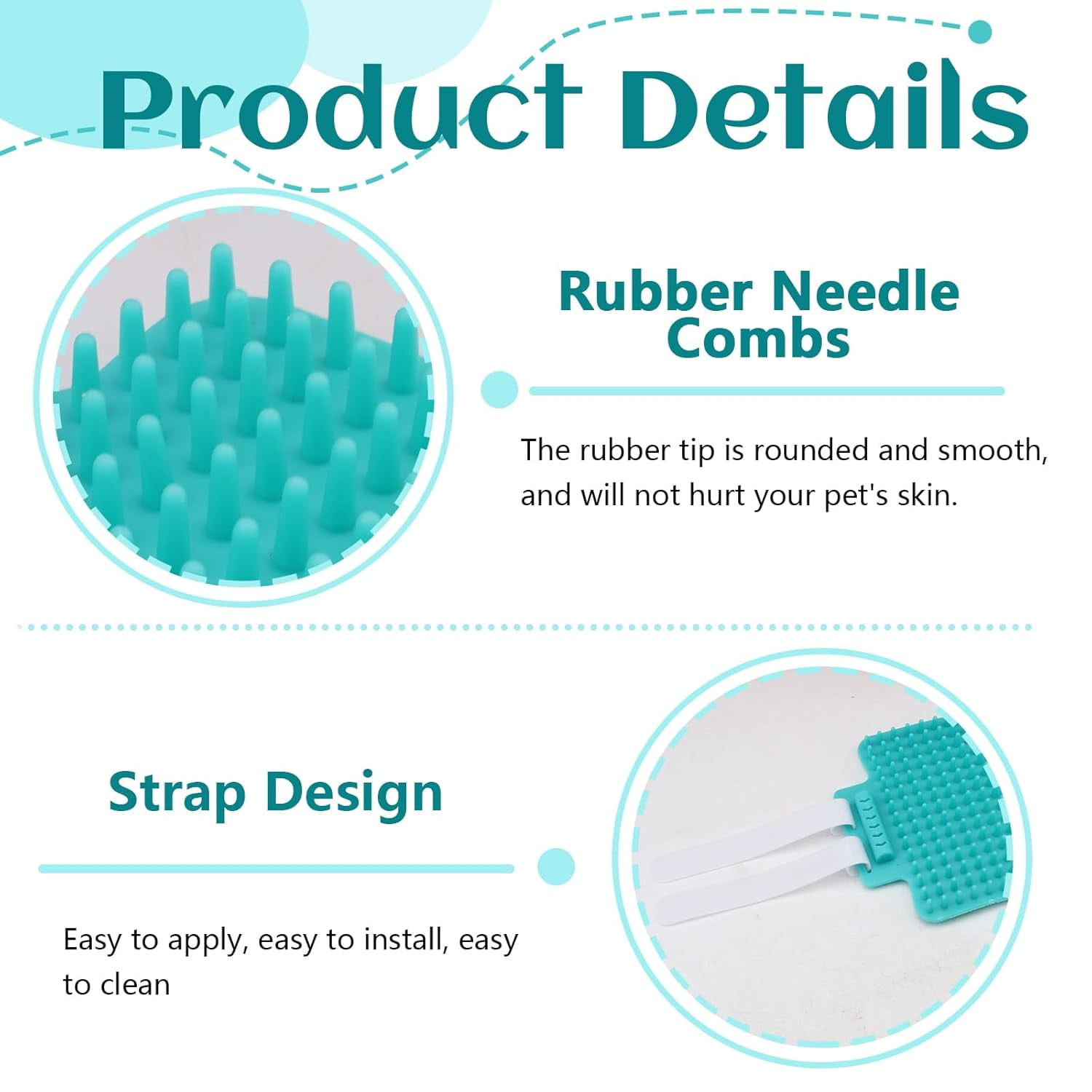 ABCISI 4 Pieces Adjustable Cat Self Groomer, TPR Cat Face Scratcher, Pet Self Grooming Corner Scratching Brush Tickling Comb for Long Short Hair Kitten Climbing Frames Table Legs (Mint Green)
