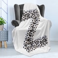 thumbnail image 4 of Letter Z Soft Flannel Fleece Throw Blanket, Last Letter of Football Alphabet Diagonal Horizontal Football Stack Sign, Cozy Plush for Indoor and Outdoor Use, 70" x 90", Black and White, by Ambesonne, 4 of 5