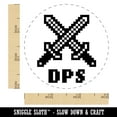 thumbnail image 2 of Pixel RPG DPS Swords Gaming Self-Inking Rubber Stamp Ink Stamper - Pink Ink - Small 3/4 Inch, 2 of 7
