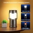 thumbnail image 2 of 4-Pack Solar Camping Lantern, USB Rechargeable LED Lanterns Battery Powered Pop Up Flashlight Lamps with Three Modes Power for Power Outages Hurricane Supplies Emergency Indoor & Outdoor, 2 of 6