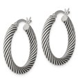thumbnail image 2 of Sterling Silver Antiqued Open Twist Hoop Earrings QE6729, 2 of 2
