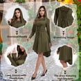 thumbnail image 3 of MYATED Womens Renaissance Costumes Halloween Costume for Womens Vintage Hooded Costume Medieval Dress High Low Pullover Dress,Green,M, 3 of 6