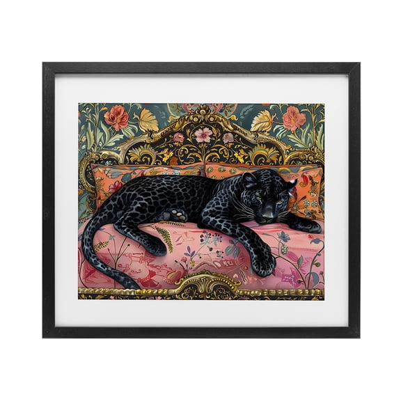 Stupell Industries Eclectic Lazy Black Elegant Leopard Black Framed Print Under Glass, 16 x 13, by Creative Studio