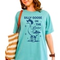 thumbnail image 4 of Silly Goose on the Loose Shirt for Women Funny Adult Oversized Tee Seafoam Shirt Adult Large, 4 of 4