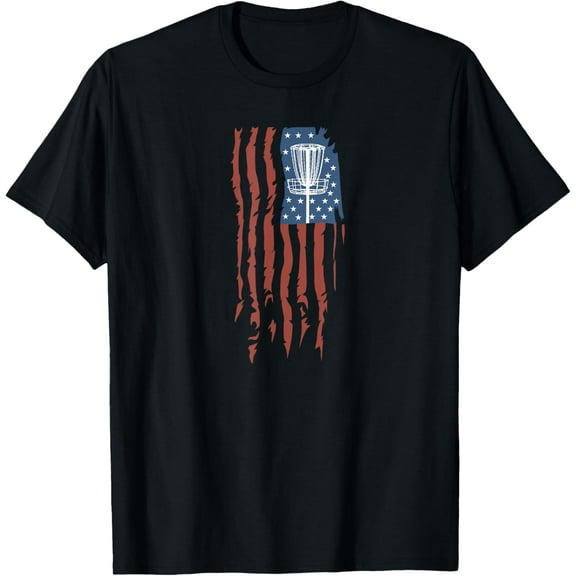 t-shirt Mens Funny Disc Golf American Flag Disc Frisbee Golf T-Shirt mens t shirt,black,women,funny,misfits,men,journey