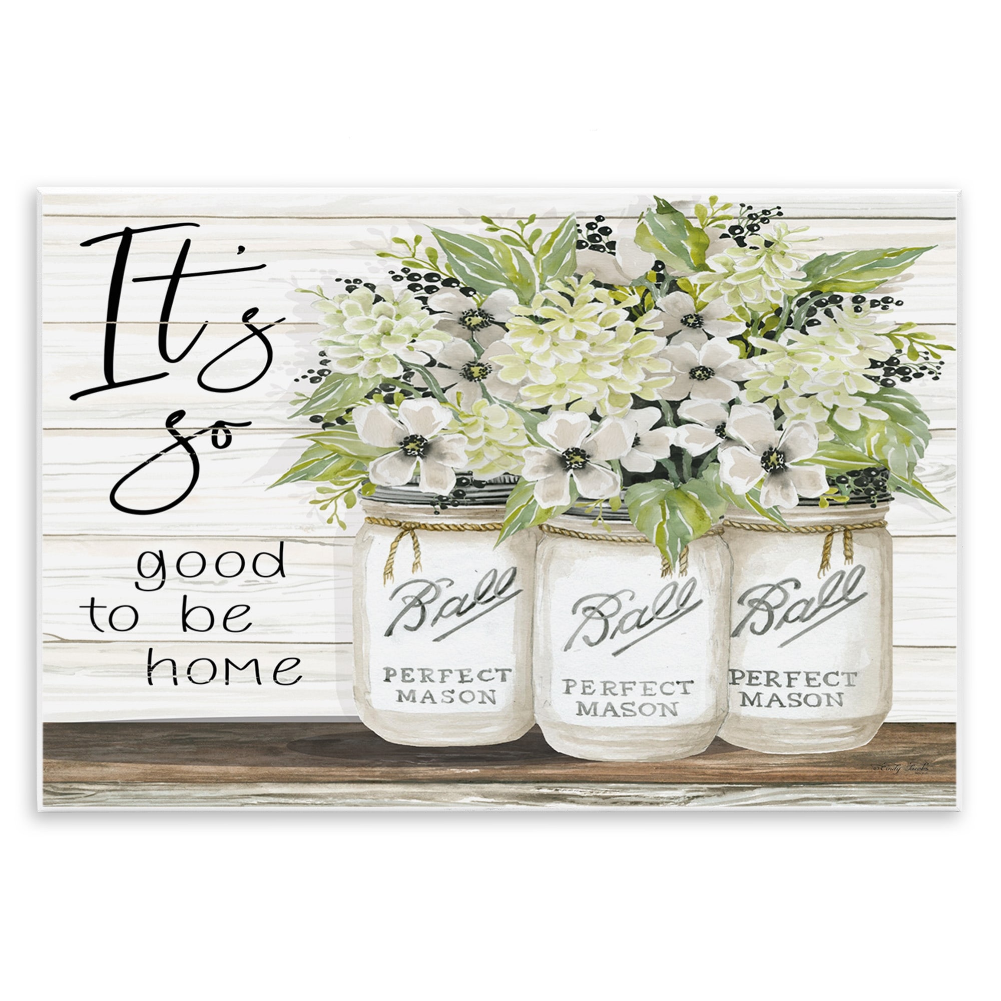 Stupell Industries So Good To Be Home Phrase Charming Floral Bouquet Wall Plaque Design by Cindy Jacobs