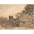 thumbnail image 3 of Samuel Palmer 18x14 Black Modern Framed Museum Art Print Titled - Thatched Cottage and Church, 3 of 5