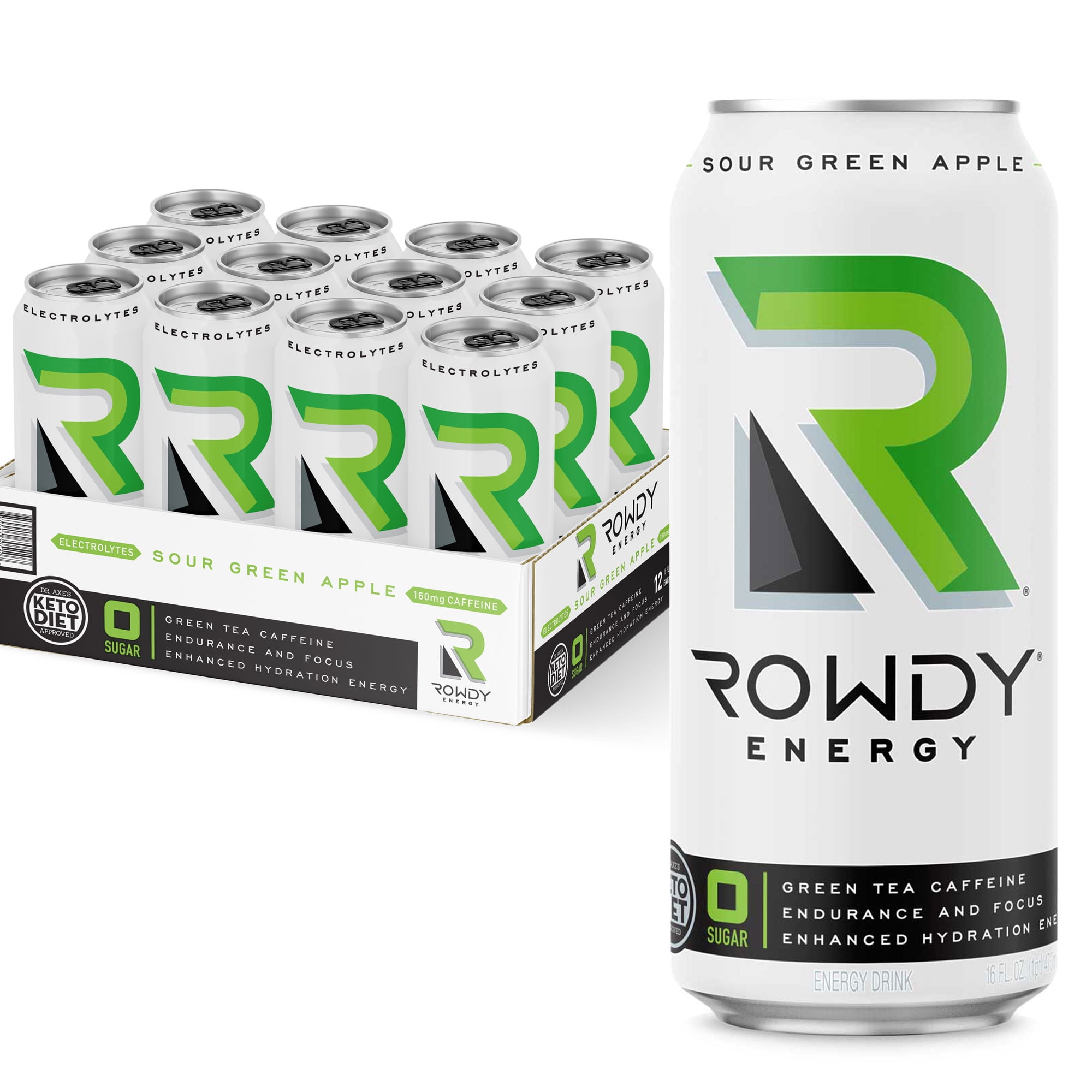 12 Cans Rowdy Energy Drink Sour Green Apple Sugar Free 16 Fl Oz Cans Electrolytes Natural Caffeine Vitamins B6 B12 Keto Friendly Walmart Com Walmart Com 12 Cans Rowdy Energy Drink Sour Green Apple Sugar Free 16 Fl Oz Cans Electrolytes Natural Caffeine Vitamins B6 B12 Keto Friendly Walmart Com Walmart Com