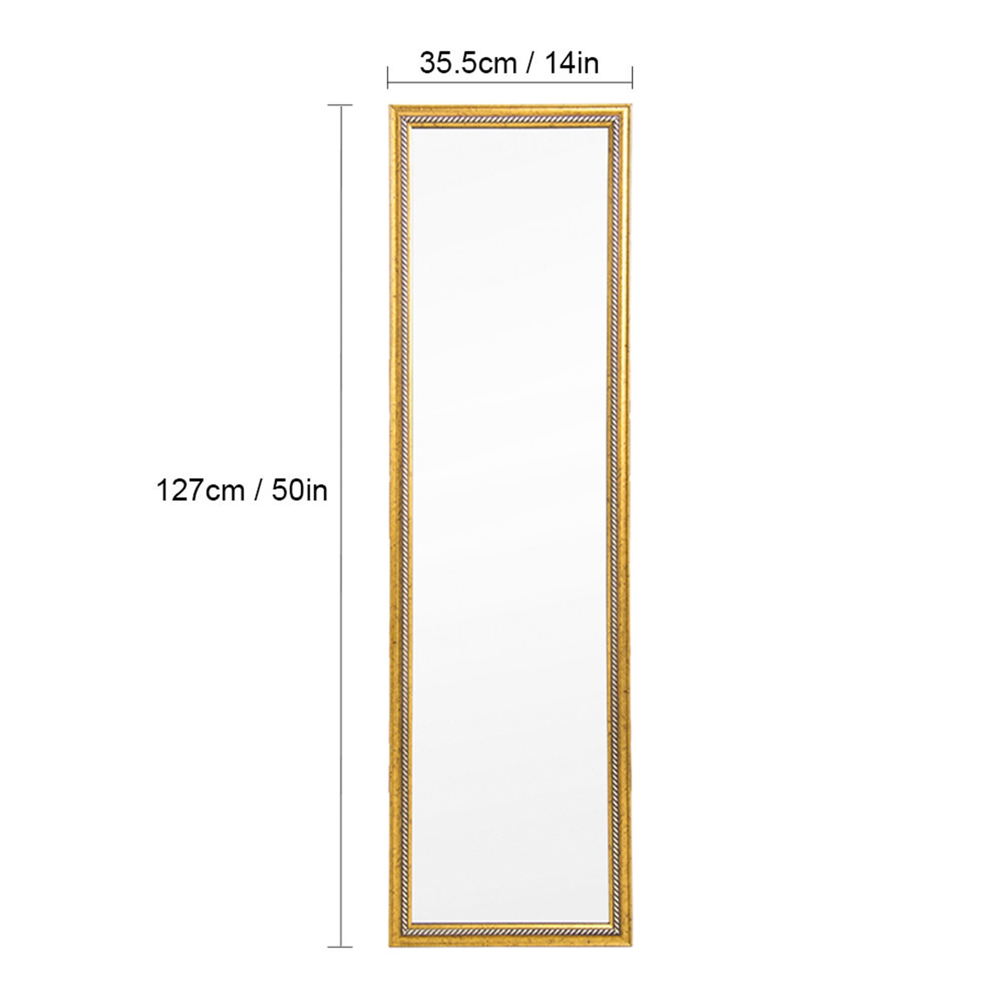 Kepooman Full Length Mirror Door Mirror, Floor Mirror, Full Body Dressing Mirror for Dorm Home, 50"x 14", Gold Kepooman Full Length Mirror Door Mirror, Floor Mirror, Full Body Dressing Mirror for Dorm Home, 50"x 14", Gold