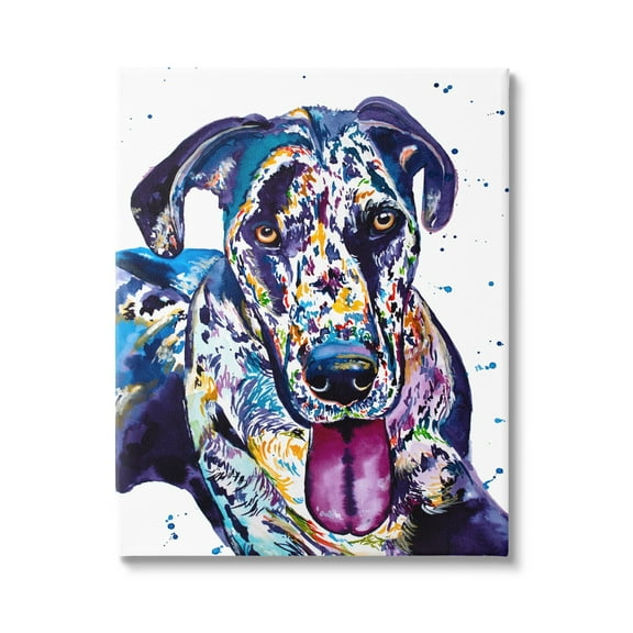 Stupell Abstract Dog Modern Pet Portrait Animals & Insects Painting Gallery Wrapped Canvas Print Wall Art