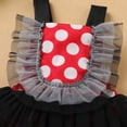 thumbnail image 5 of IBTOM CASTLE Toddler Baby Girls 1st Birthday Outfit Tulle Romper Princess Tutu Dress with Headband Cake Smash Photo Shoot Clothes Set 18-24 Months Black + Red Polka Dots, 5 of 8