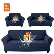 TOPCHANCES 100% Waterproof Sofa Cover, Stretch Slipcover for L Shaped Sectional, Leakproof Couch Protector for Kids Dogs Cats Pets (2-Seater Sofa Cover, Navy Blue)
