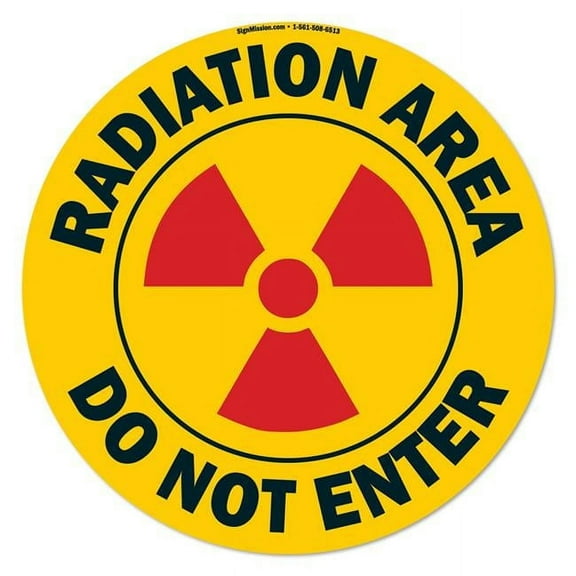 16 in. Non-Slip Floor Marker Circle Vinyl Decal - Radiation Area