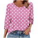 thumbnail image 1 of Neewe 3/4 Length Sleeve for Womens Polk Dot Tops Casual Crewneck Pullover Tunics Summer Comfy Blouses Fashion 2026, 1 of 7