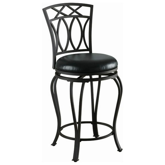 DyGTyX Adamsville Upholstered Swivel Counter Height Stool Black