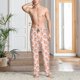 thumbnail image 2 of Fotbe Peach With Leaves Pantalones de Pijama para Hombre, Pantalones de Dormir, Pantalones de Casa con Cintura Ajustable y Bolsillos-Large, 2 of 6