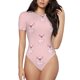 thumbnail image 1 of Balery Pig Polka Dot Body de cuello redondo de manga corta para mujer Tops de manga corta Tops básicos-X-Large, 1 of 7