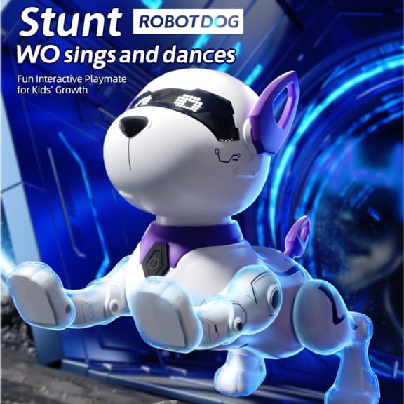 Unbranded Smart Robot Dog Toy Programmable Remote Control Interactive Electronic Pet Dancing and Stunt Actions Lights and Music Multicolor For Kids
