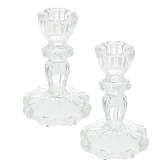 MLINS 2 Pcs Pillar European Style Candle Holders 7x7x11cm